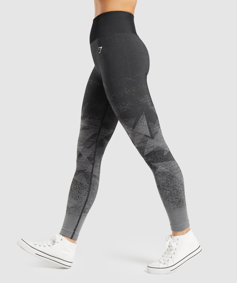 Gymshark Adapt Ombre Bezšvové Legíny Trojuholník-čierne