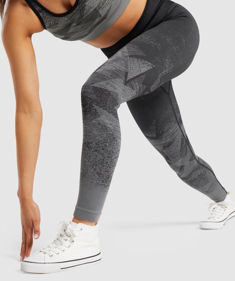 Gymshark Adapt Ombre Bezšvové Legíny Trojuholník-čierne