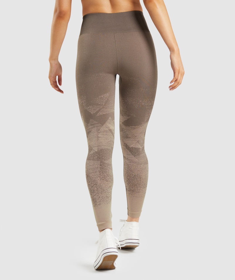 Gymshark Adapt Ombre Bezšvové Legíny Trojuholník- Penny Brown