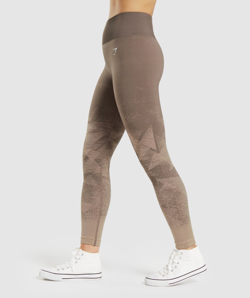 Gymshark Adapt Ombre Bezšvové Legíny Trojuholník- Penny Brown