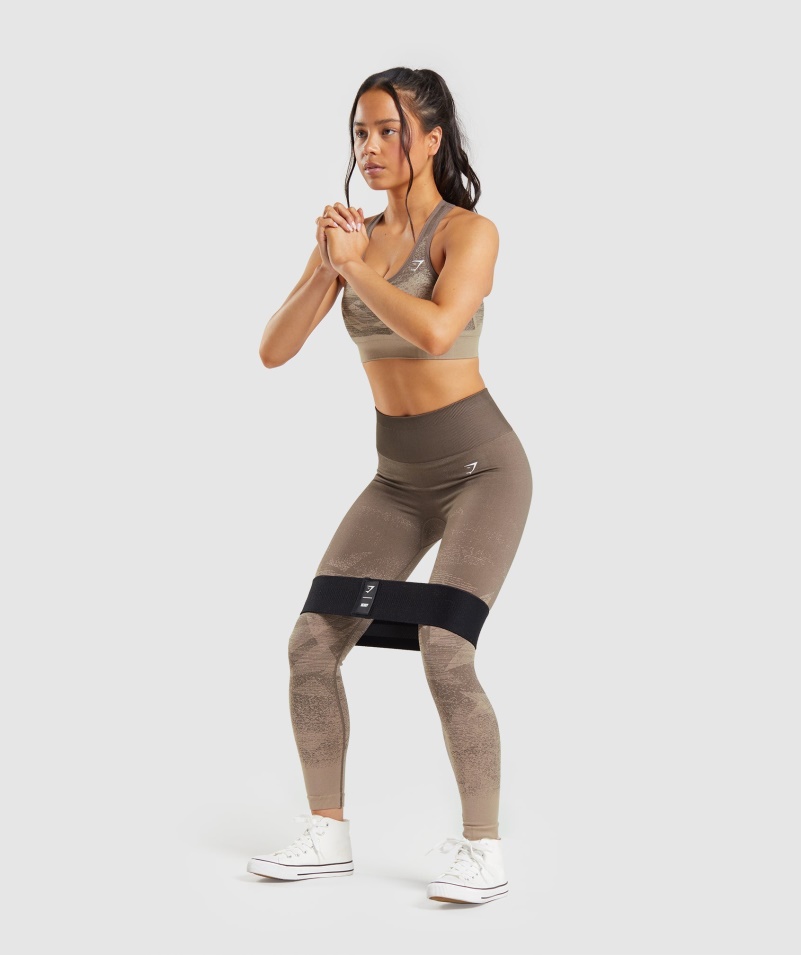 Gymshark Adapt Ombre Bezšvové Legíny Trojuholník- Penny Brown