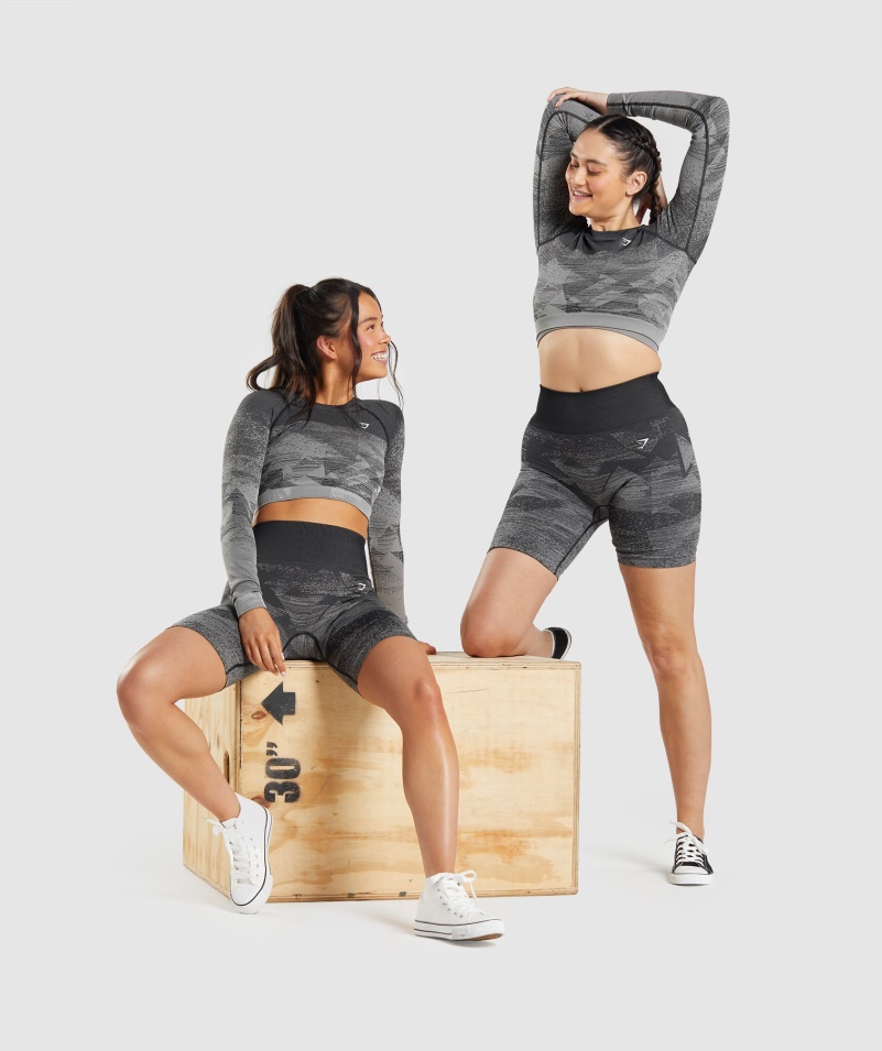 Gymshark Adapt Ombre Bezšvové šortky Trojuholník-čierne