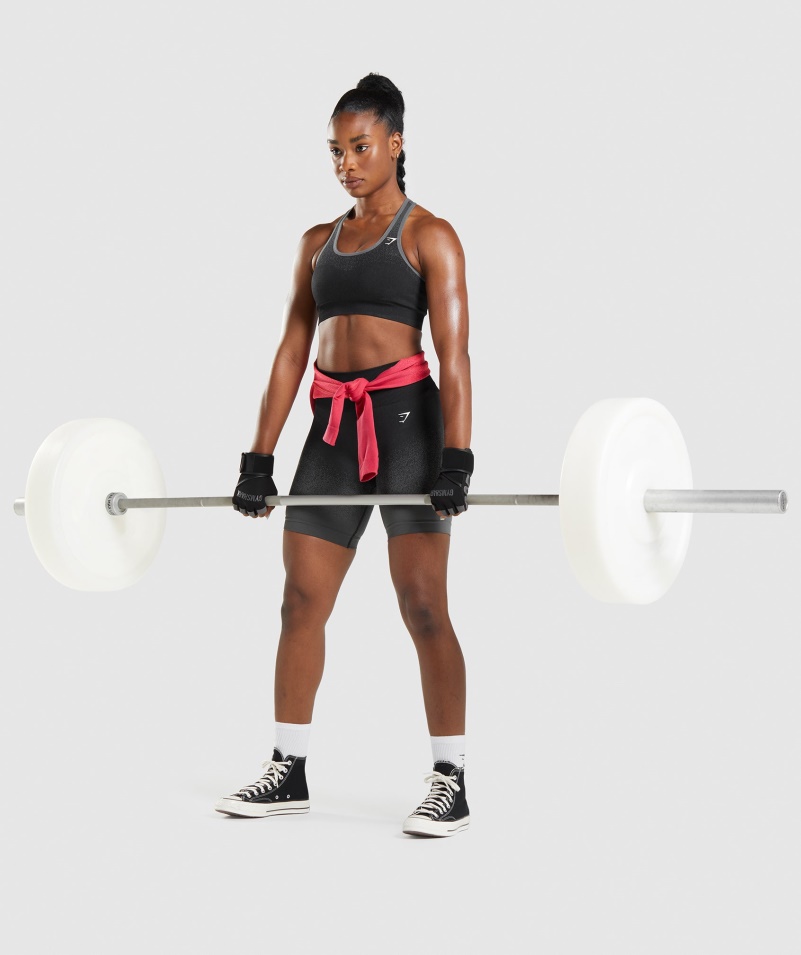 Gymshark Adapt Ombre Bezšvová športová Podprsenka čierno-šedá