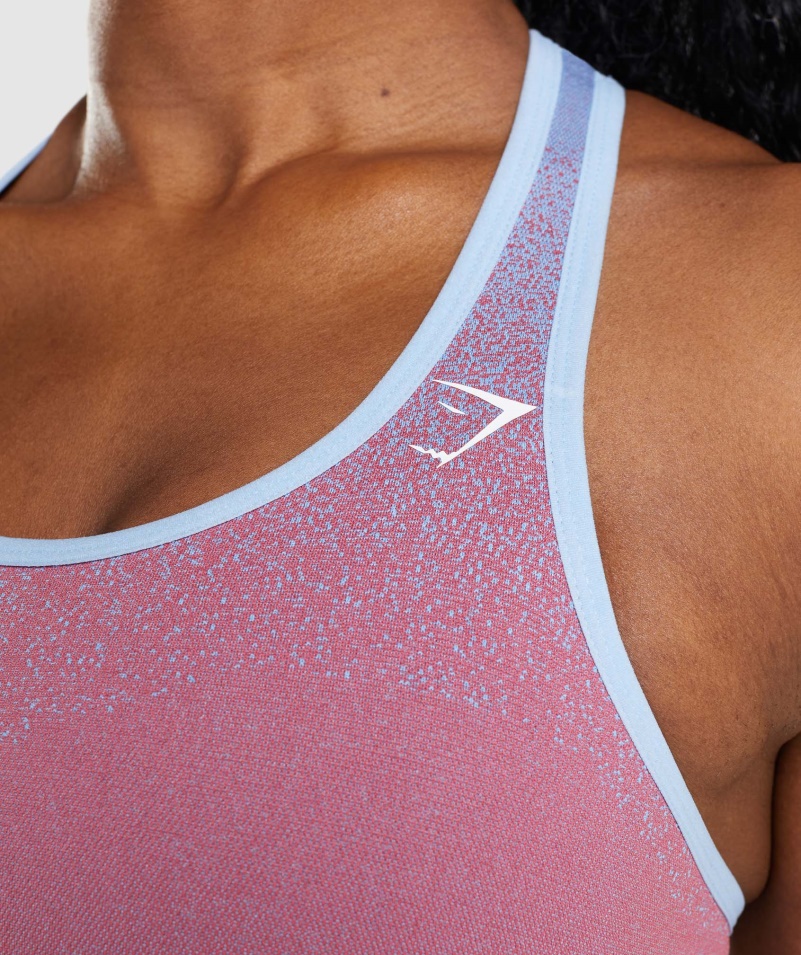 Gymshark Adapt Ombre Bezšvová športová Podprsenka Rose Ružovo-svetlomodrá