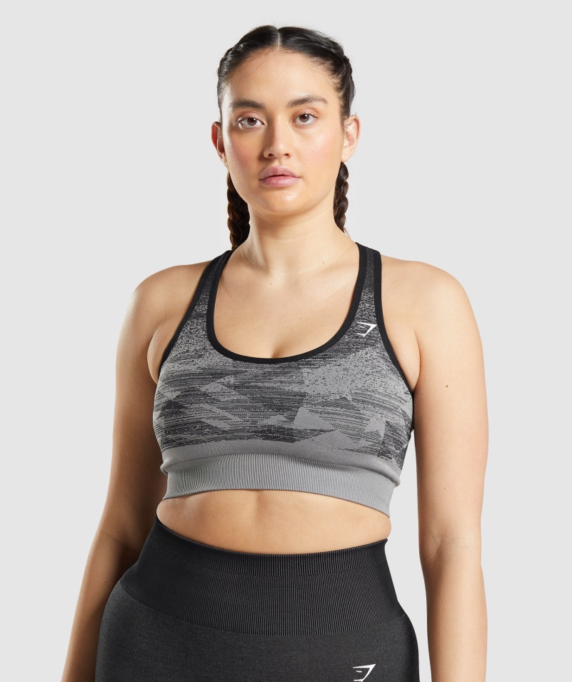 Gymshark Adapt Ombre Bezšvová športová Podprsenka Trojuholník-čierna