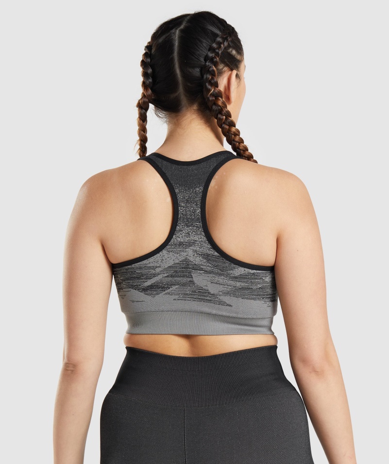 Gymshark Adapt Ombre Bezšvová športová Podprsenka Trojuholník-čierna