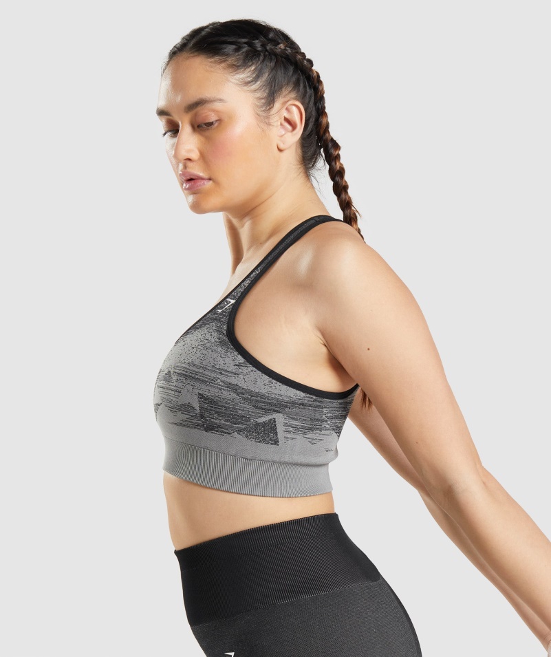 Gymshark Adapt Ombre Bezšvová športová Podprsenka Trojuholník-čierna