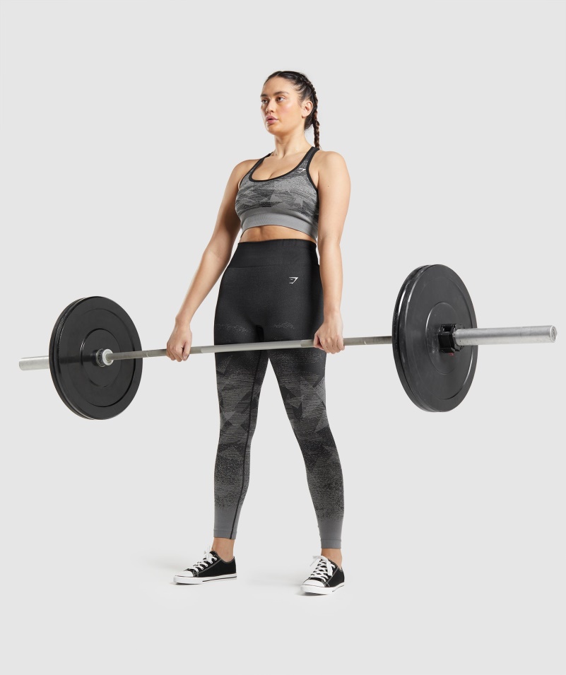 Gymshark Adapt Ombre Bezšvová športová Podprsenka Trojuholník-čierna