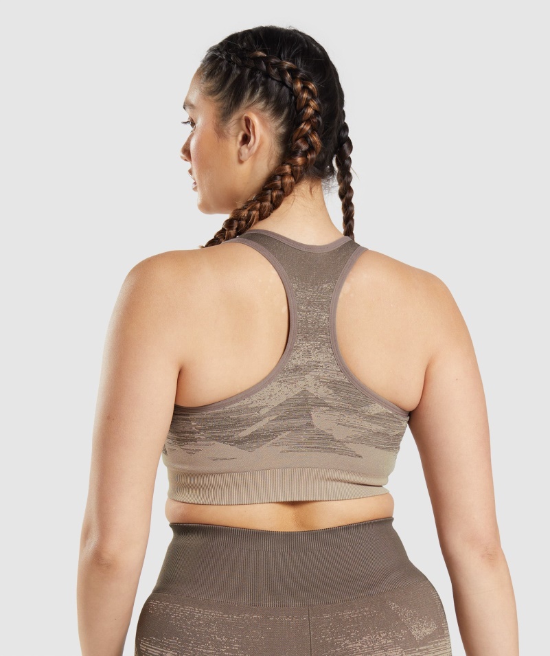 Gymshark Adapt Ombre Bezšvová športová Podprsenka Trojuholník-penny Hnedá