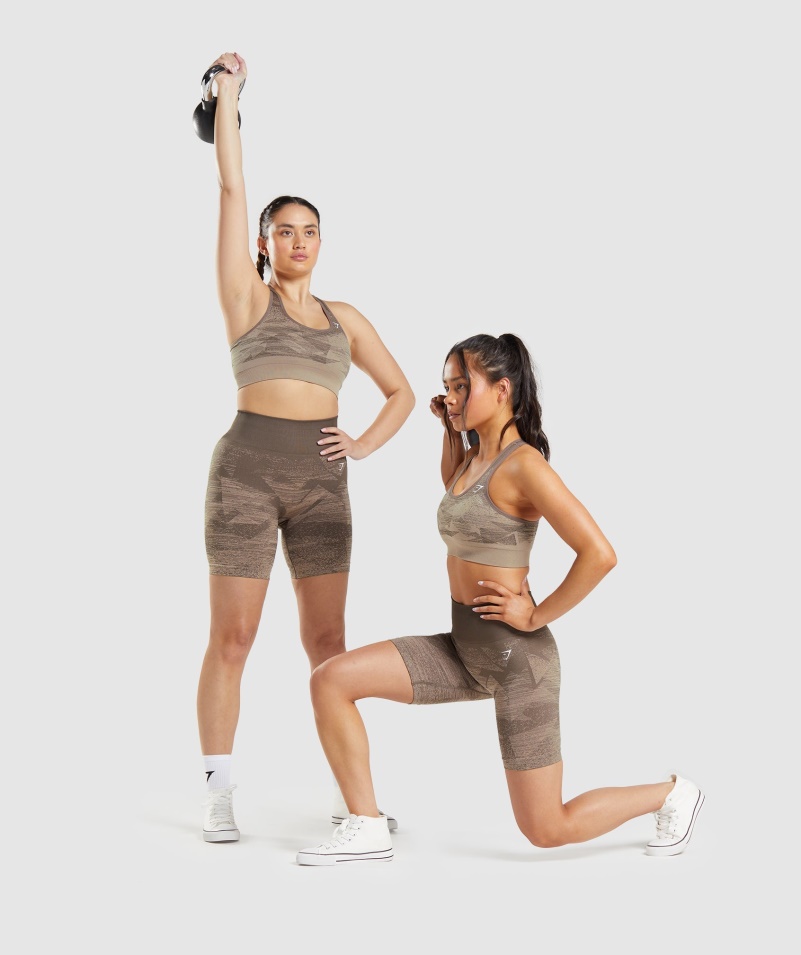 Gymshark Adapt Ombre Bezšvová športová Podprsenka Trojuholník-penny Hnedá