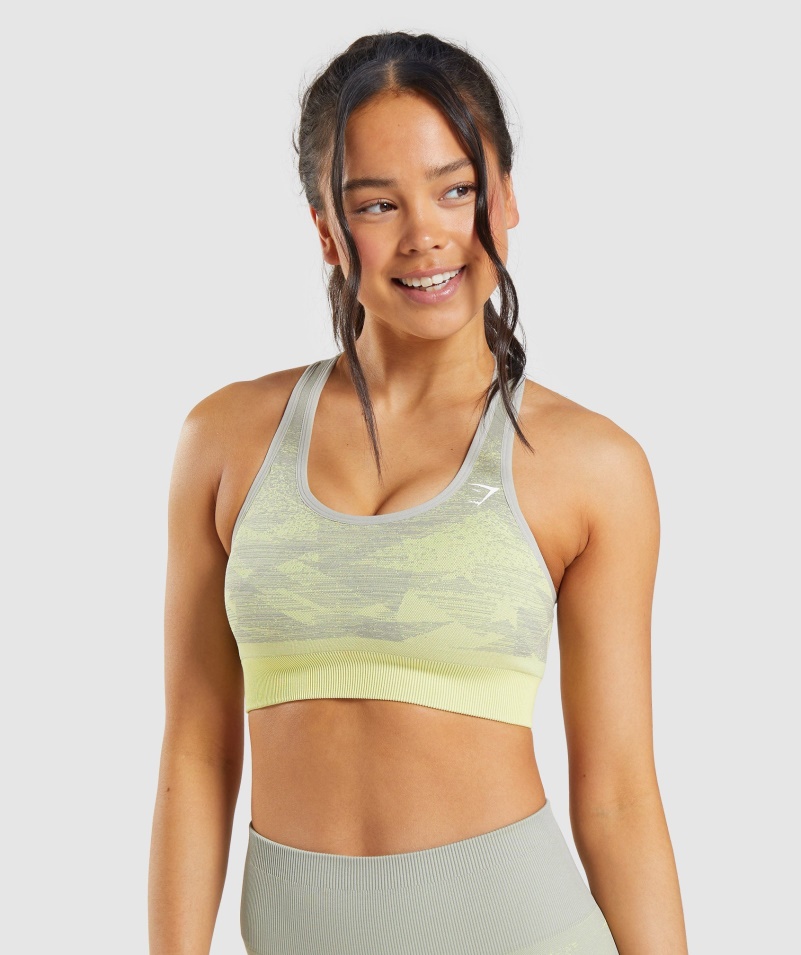 Gymshark Adapt Ombre Bezšvová športová Podprsenka Trojuholník-taupe šedá