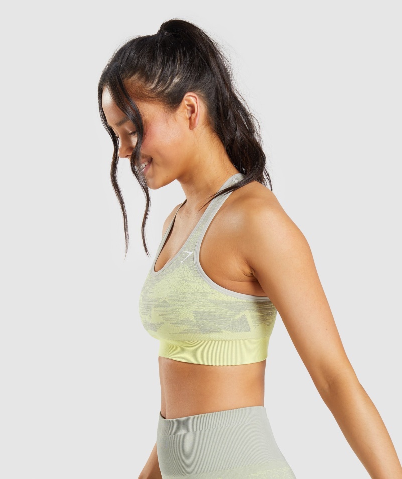 Gymshark Adapt Ombre Bezšvová športová Podprsenka Trojuholník-taupe šedá