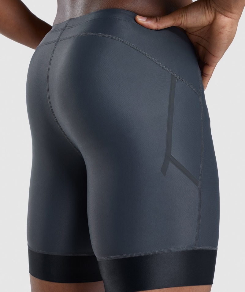 Gymshark Apex Multi šortky Onyx šedo-čierne