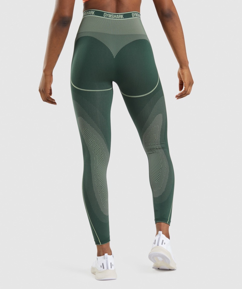 Gymshark Apex Bezšvové Výškové Legíny Obsidián Zeleno-uhorka Zelená