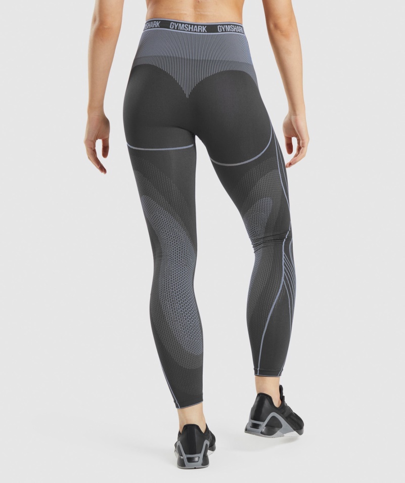 Gymshark Apex Bezšvové Vysoké Legíny ónyx šedo-levanduľovo Modré
