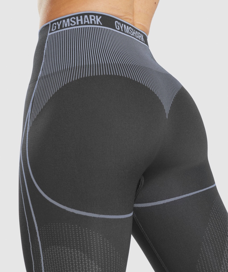 Gymshark Apex Bezšvové Vysoké Legíny ónyx šedo-levanduľovo Modré