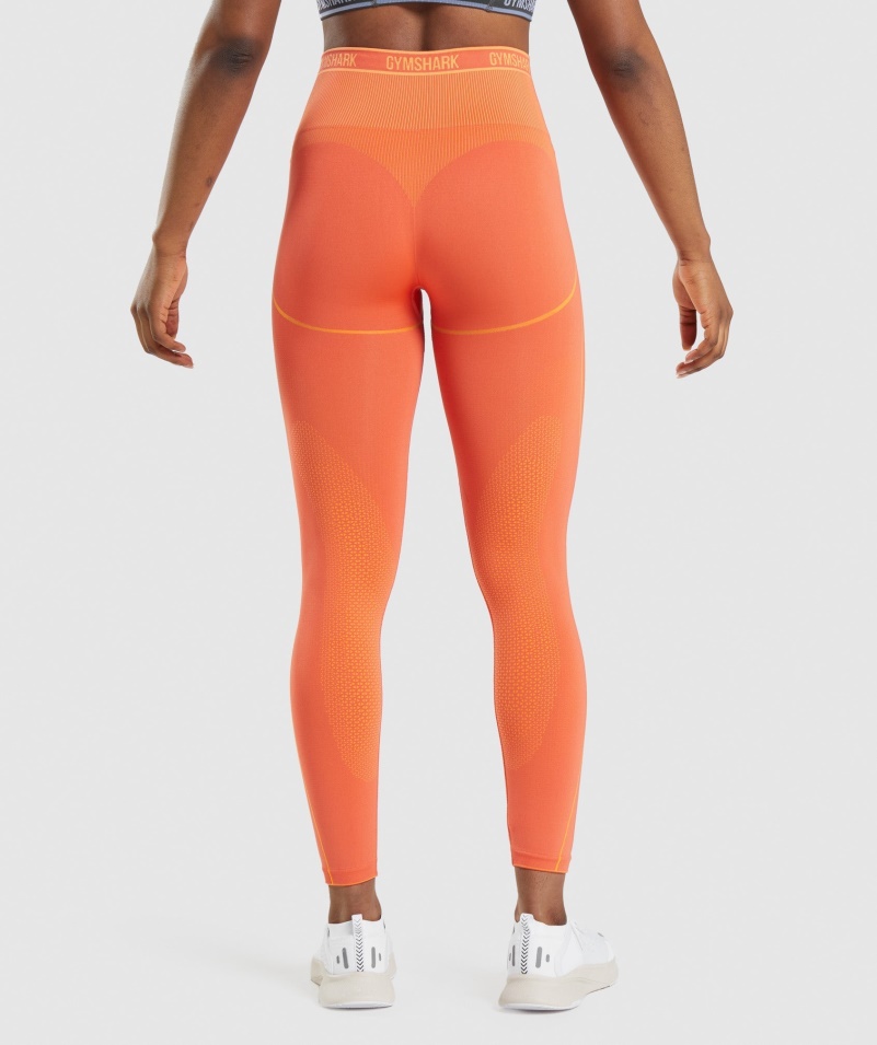 Gymshark Apex Bezšvové High Rise Legíny Papája Pomarančovo-marhuľová Oranžová