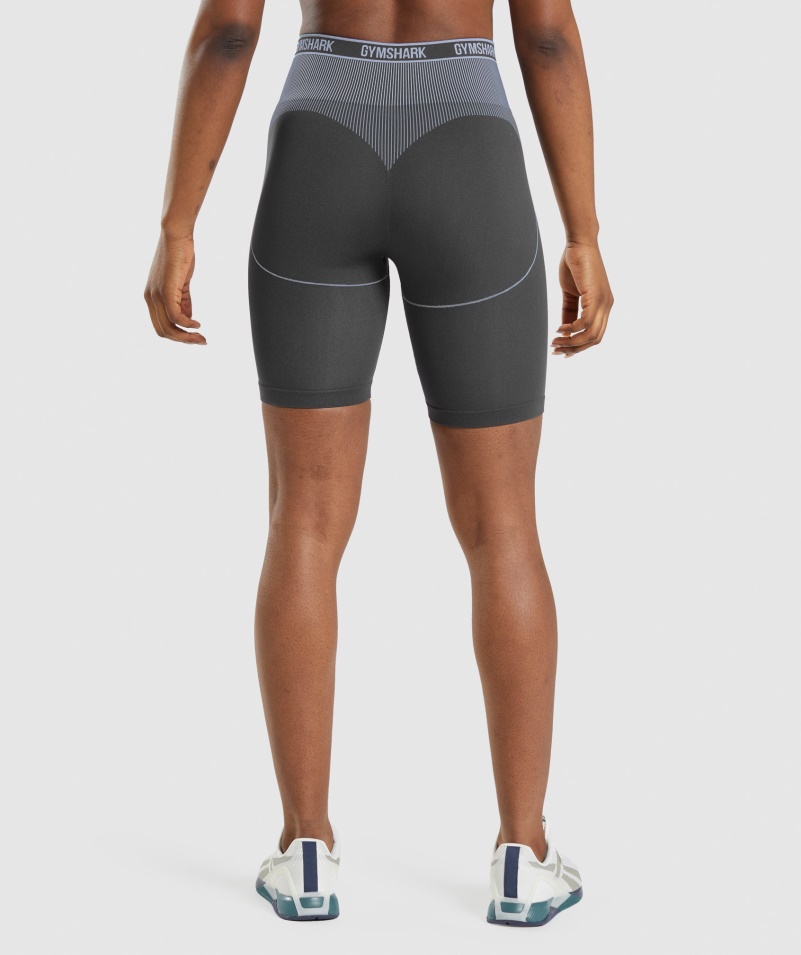 Gymshark Apex Bezšvové Výškové Krátke ónyx šedo-levanduľová Modrá