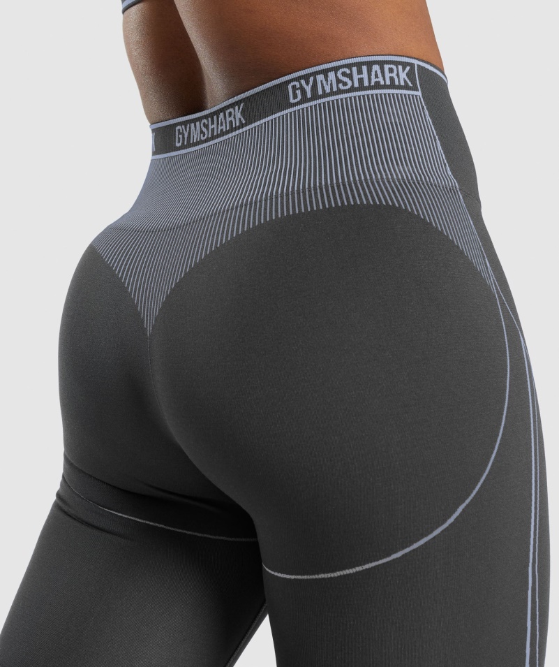 Gymshark Apex Bezšvové Výškové Krátke ónyx šedo-levanduľová Modrá