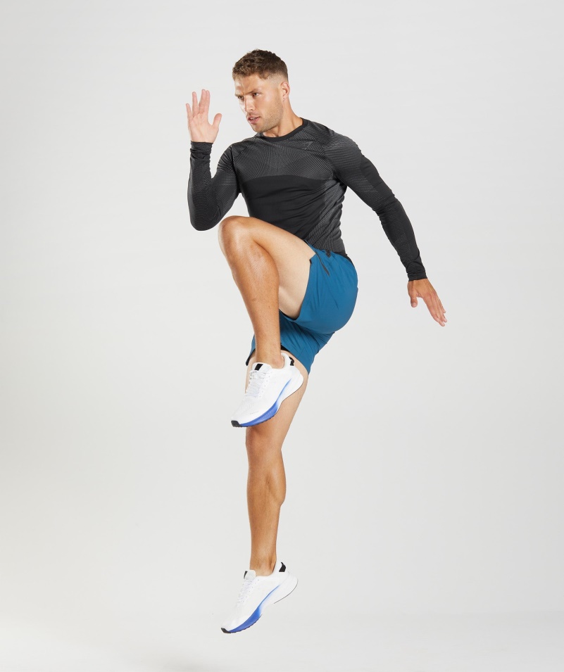 Gymshark Apex Bezšvové Tričko S Dlhým Rukávom čierno-silueta šedá