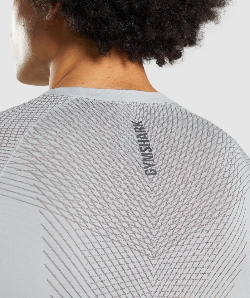 Gymshark Apex Bezšvové Tričko S Dlhým Rukávom Svetlošedá-onyx Sivá