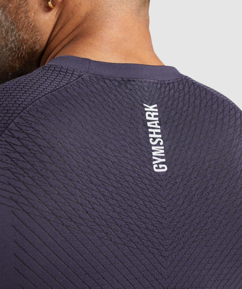 Gymshark Apex Bezšvové Tričko S Dlhým Rukávom Sýto Fialovo-čierne