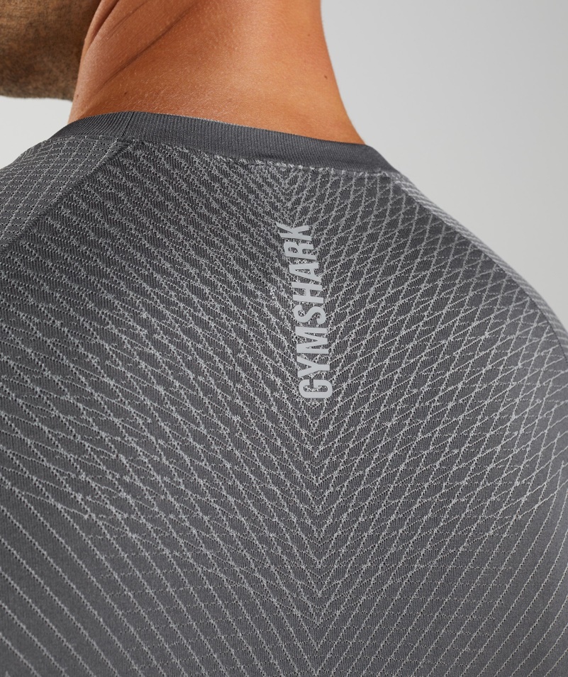 Gymshark Apex Bezšvové Tričko S Dlhým Rukávom Silueta šedo-dymová šedá