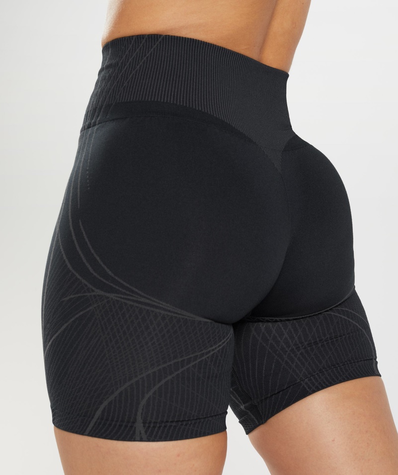 Gymshark Apex Bezšvové šortky čierno-onyxovo šedé