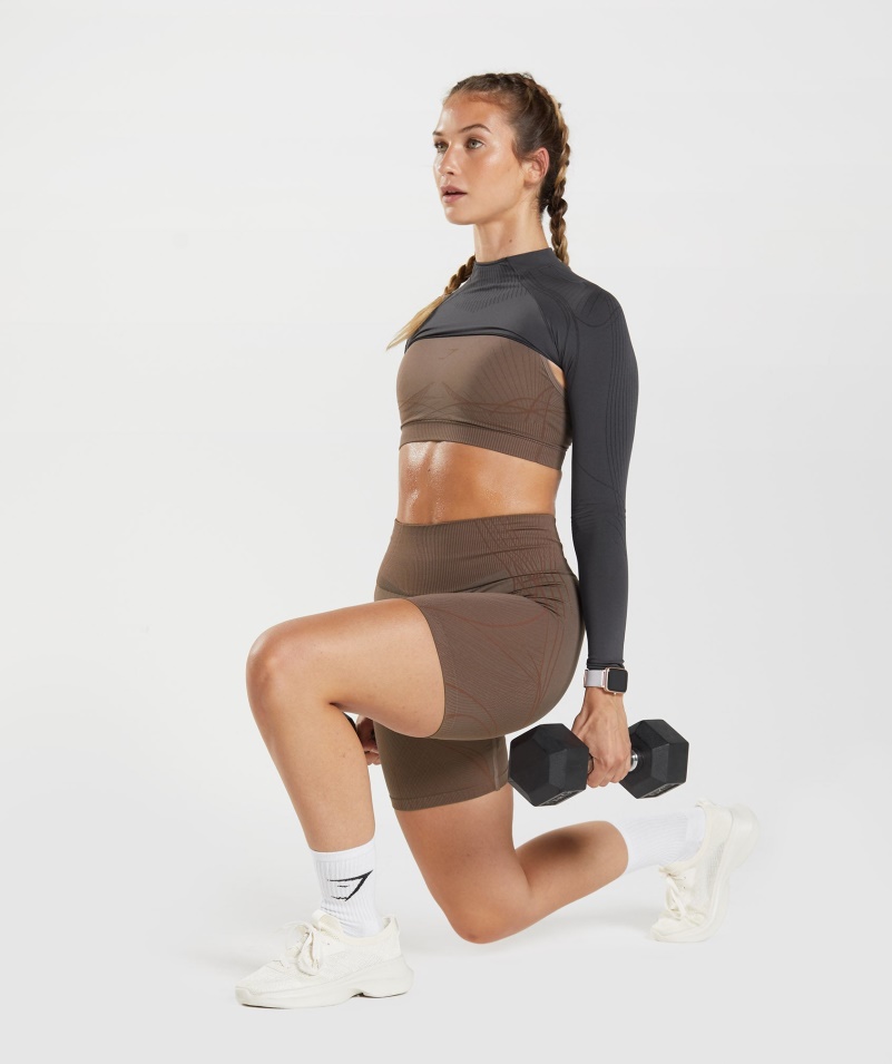 Gymshark Apex Bezšvové Pokrčenie Ramien ónyx Sivočierna