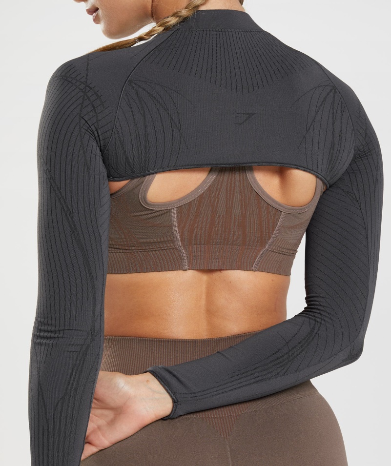 Gymshark Apex Bezšvové Pokrčenie Ramien ónyx Sivočierna