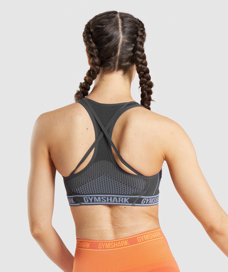 Gymshark Apex Bezšvová športová Podprsenka ónyx šedo-levanduľová Modrá