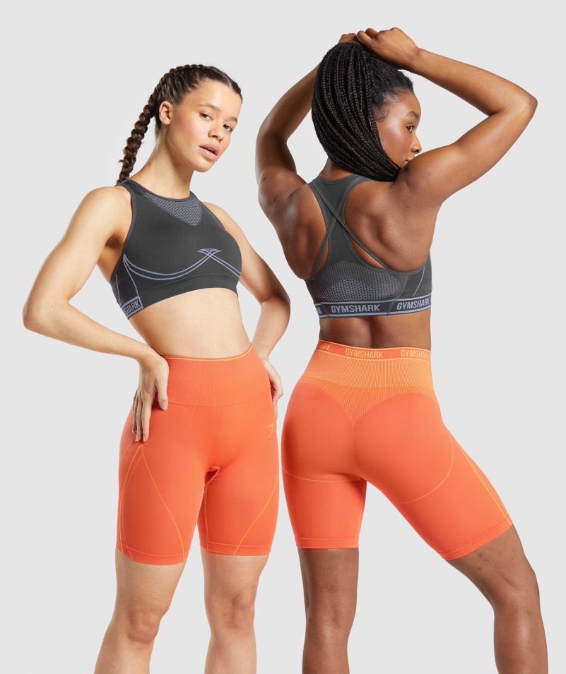 Gymshark Apex Bezšvová športová Podprsenka ónyx šedo-levanduľová Modrá