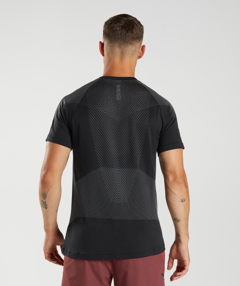 Gymshark Apex Bezšvové Tričko čierno-silueta šedá