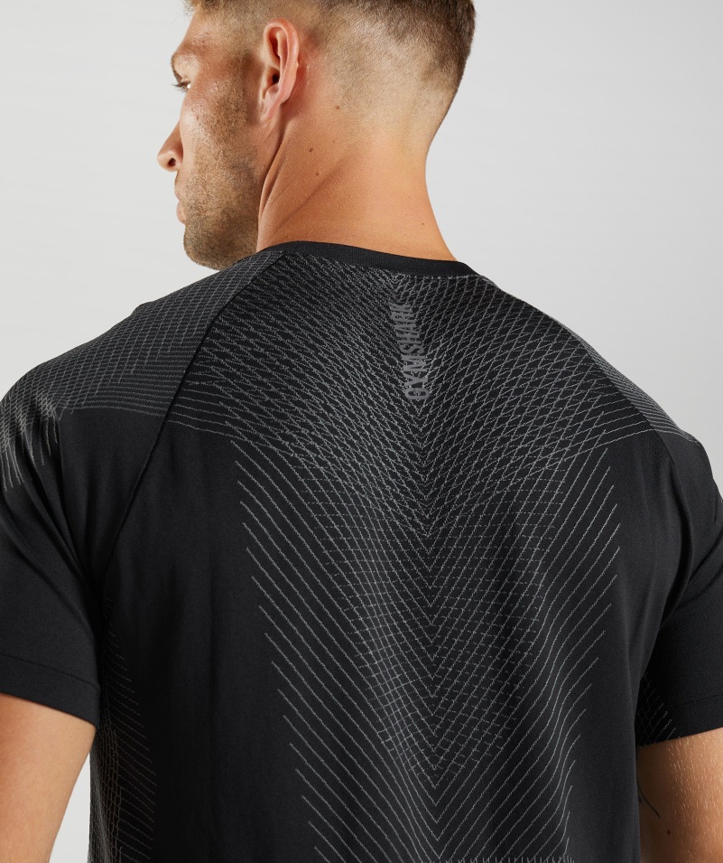 Gymshark Apex Bezšvové Tričko čierno-silueta šedá