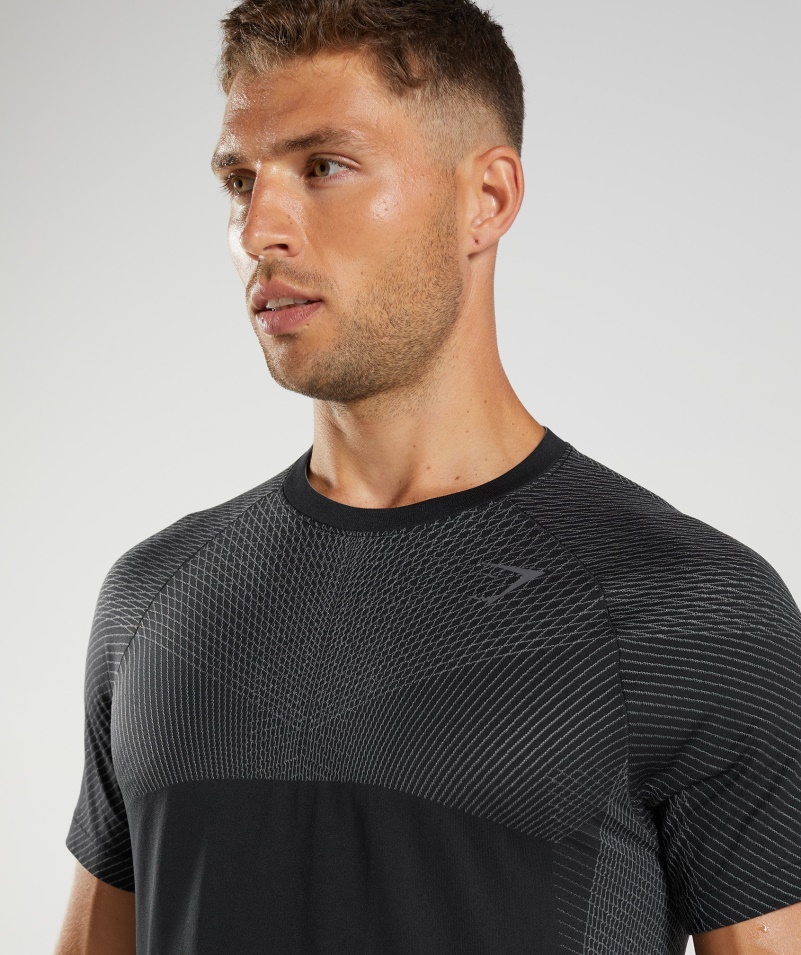 Gymshark Apex Bezšvové Tričko čierno-silueta šedá