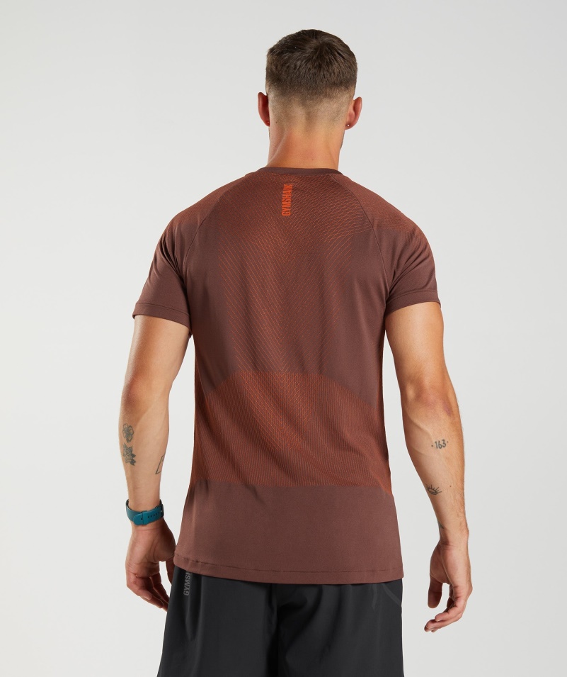 Gymshark Apex Bezšvové Tričko čerešňovo Hnedo-paprikovo červené