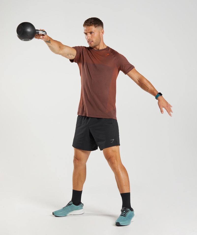Gymshark Apex Bezšvové Tričko čerešňovo Hnedo-paprikovo červené