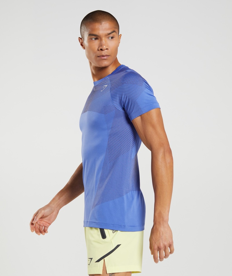 Gymshark Apex Bezšvové Tričko Kurt Modro-onyx Sivá