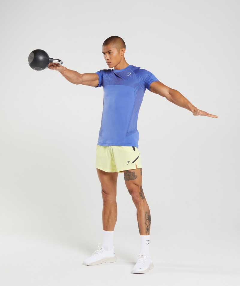 Gymshark Apex Bezšvové Tričko Kurt Modro-onyx Sivá