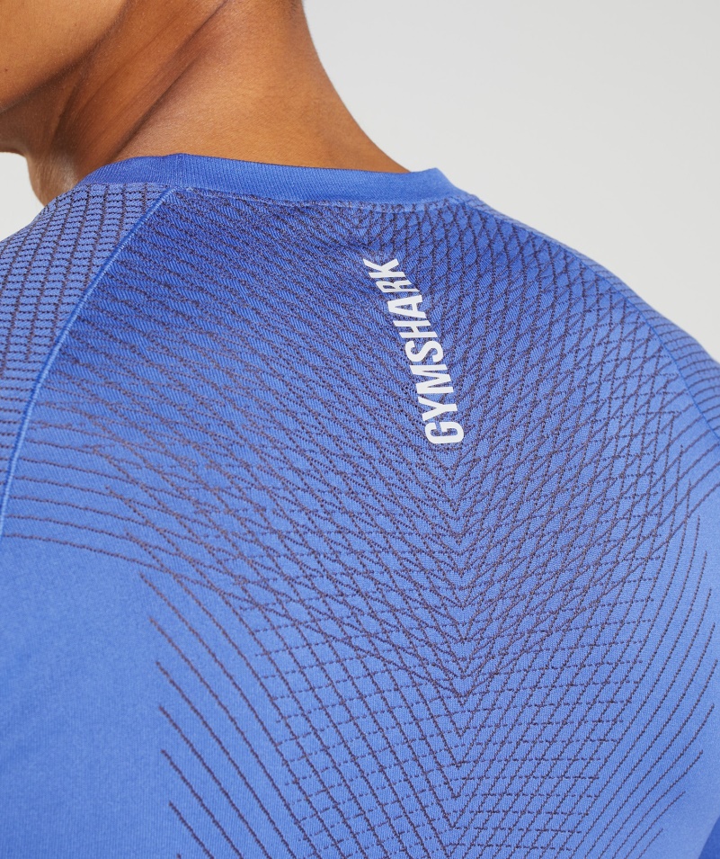 Gymshark Apex Bezšvové Tričko Kurt Modro-onyx Sivá