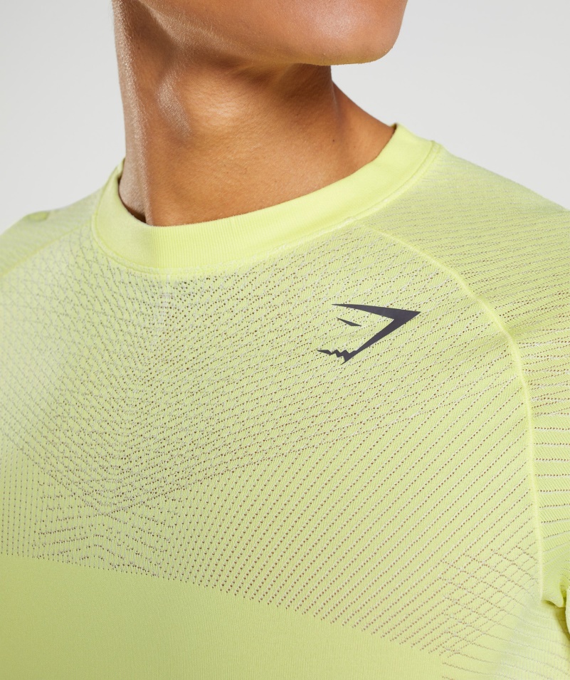 Gymshark Apex Bezšvové Tričko Svetluška Zeleno-biele