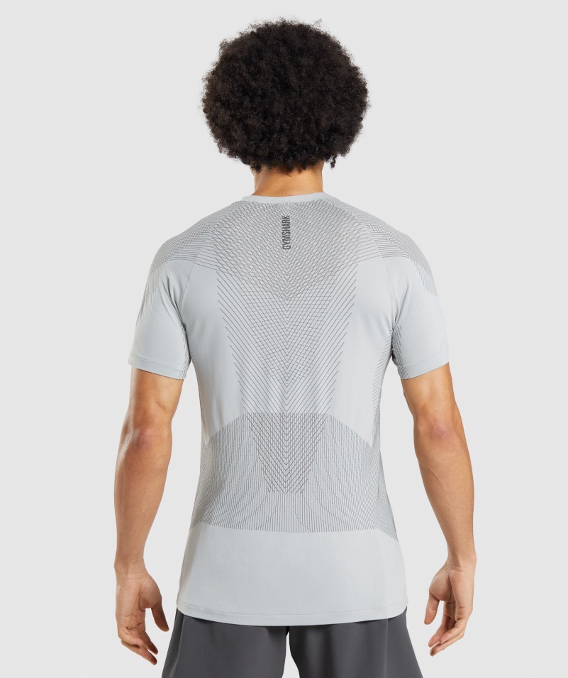 Gymshark Apex Bezšvové Tričko Svetlošedo-onyxovo šedé