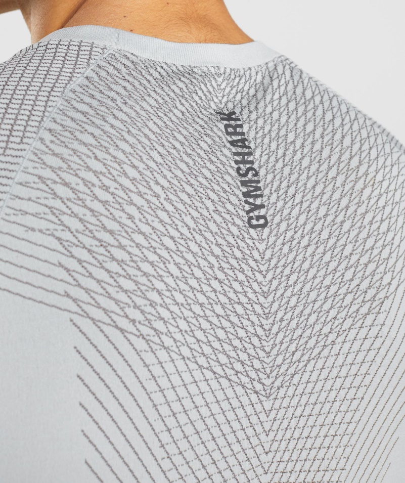 Gymshark Apex Bezšvové Tričko Svetlošedo-onyxovo šedé