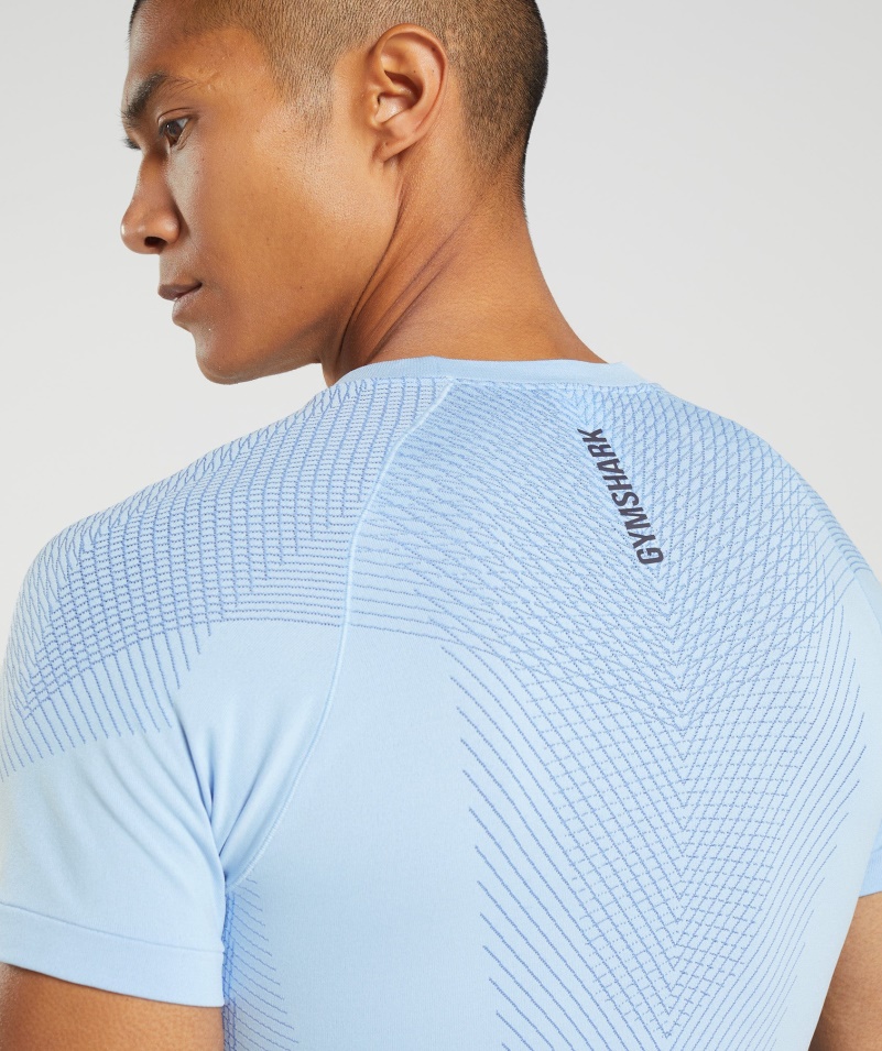 Gymshark Apex Bezšvové Tričko ľanové Modro-kurtové Modré
