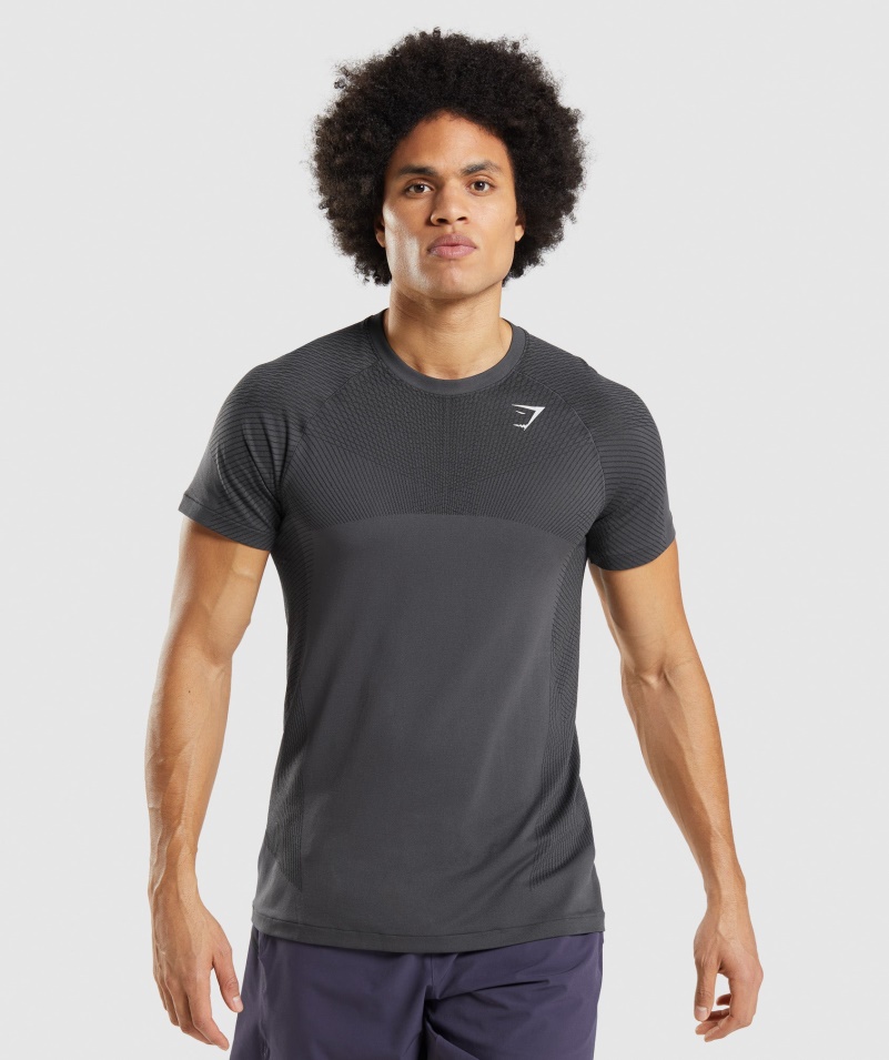 Gymshark Apex Bezšvové Tričko ónyx šedo-čierne