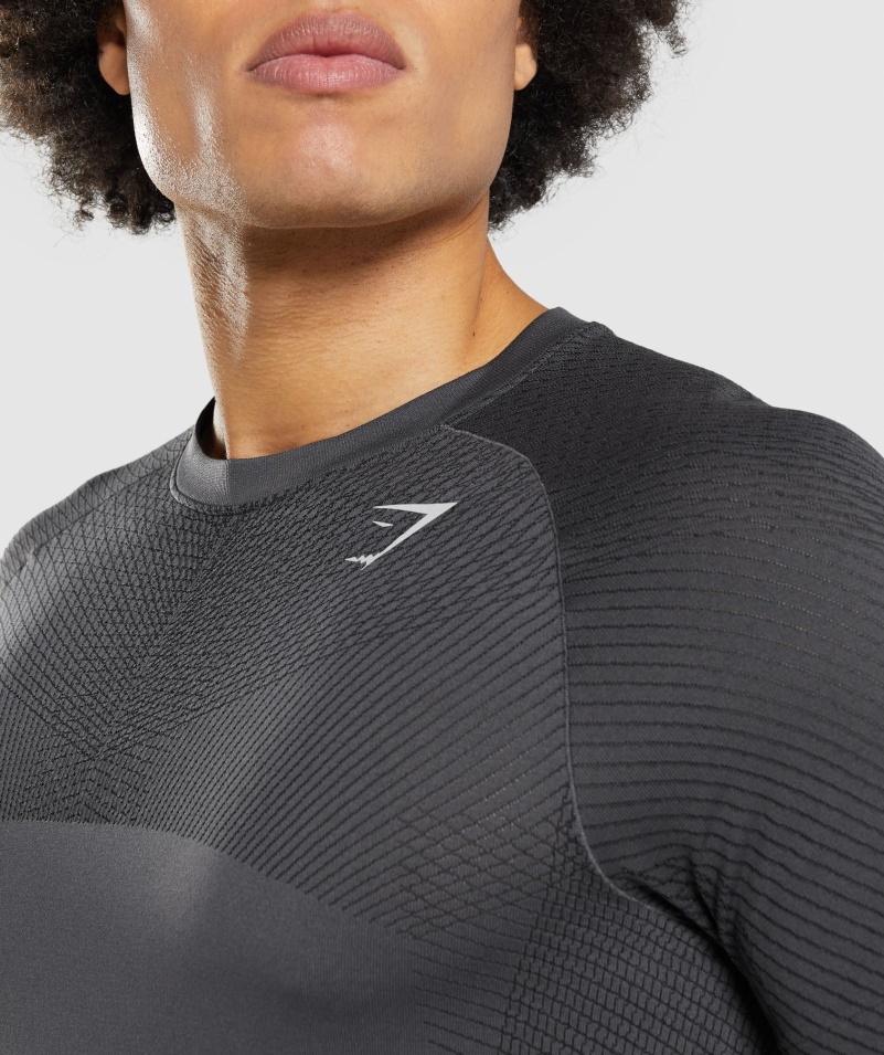 Gymshark Apex Bezšvové Tričko ónyx šedo-čierne