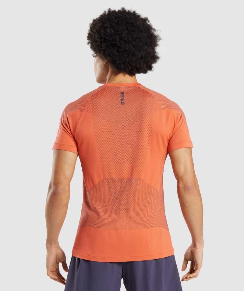 Gymshark Apex Bezšvové Tričko Papája Oranžovo-onyxovo Sivá