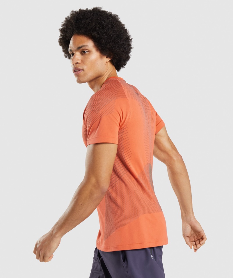 Gymshark Apex Bezšvové Tričko Papája Oranžovo-onyxovo Sivá