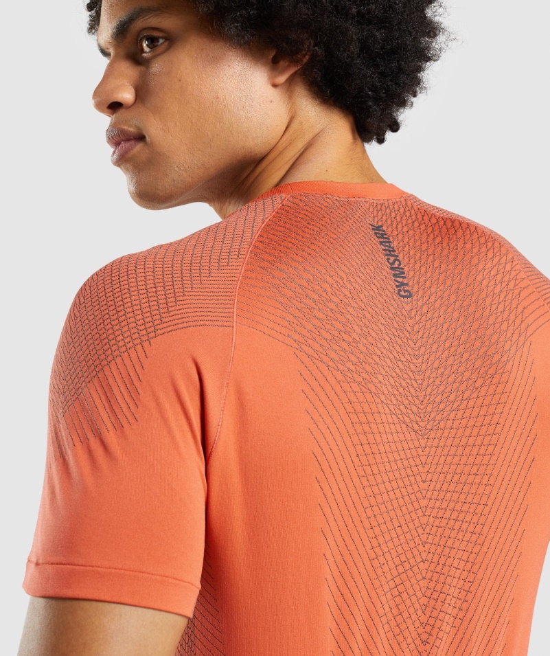 Gymshark Apex Bezšvové Tričko Papája Oranžovo-onyxovo Sivá