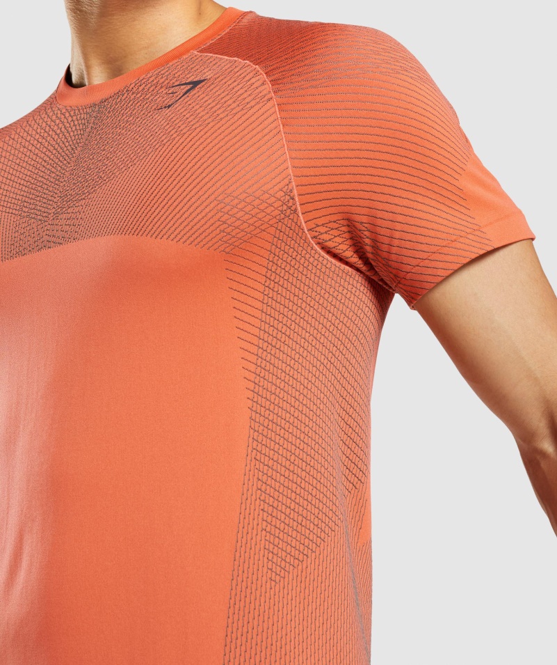 Gymshark Apex Bezšvové Tričko Papája Oranžovo-onyxovo Sivá